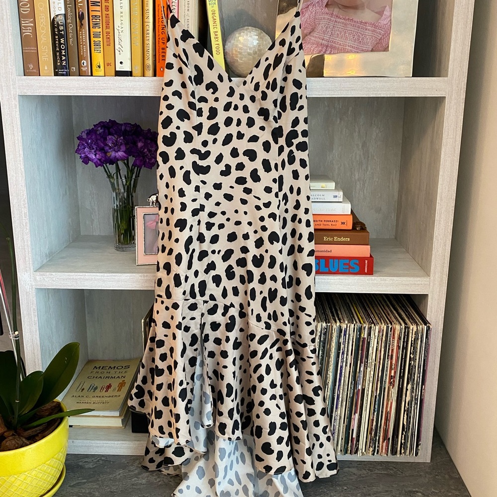 Never worn leopard high low dress with low back